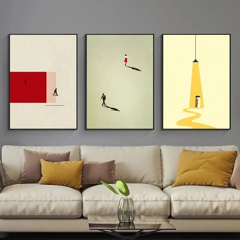 Quadro su Tela con Figure in Stile Nordico, Stampe di Pose Divertenti, Immagine Colorata Moderna per Soggiorno, Poster Unico per Arredamento
