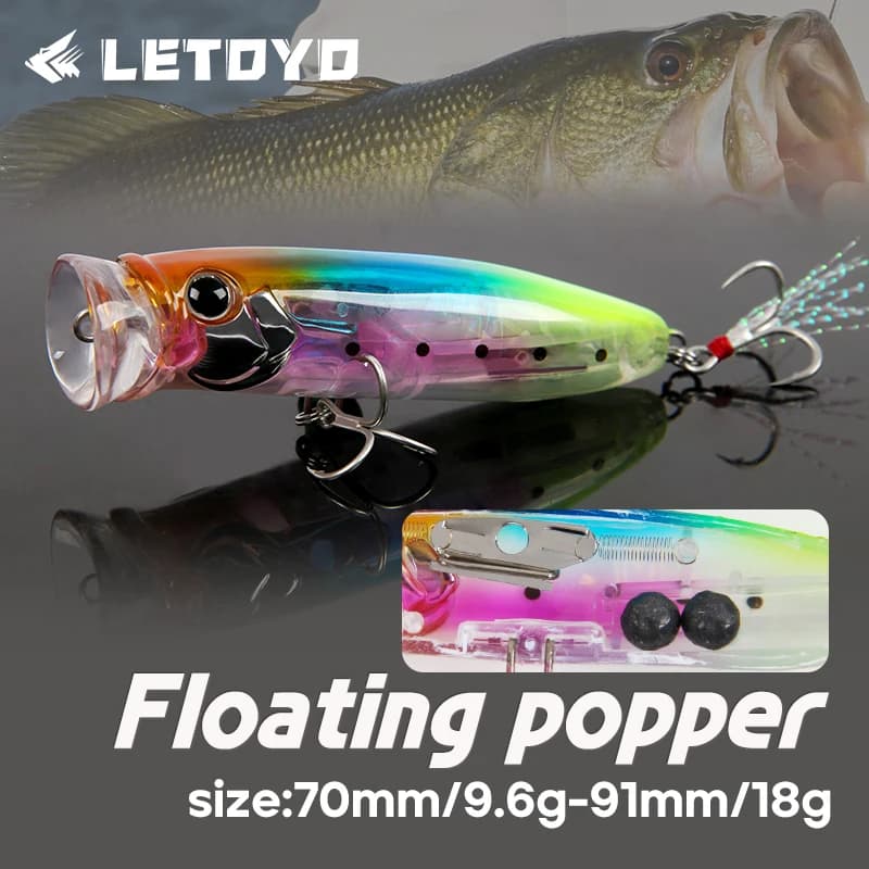LETOYO Fishing Lure 10g 18g Flash Blade Topwater Pencil Floating Artificial Hard Bait Water Surface Wobblers Carp Fishing Tackle