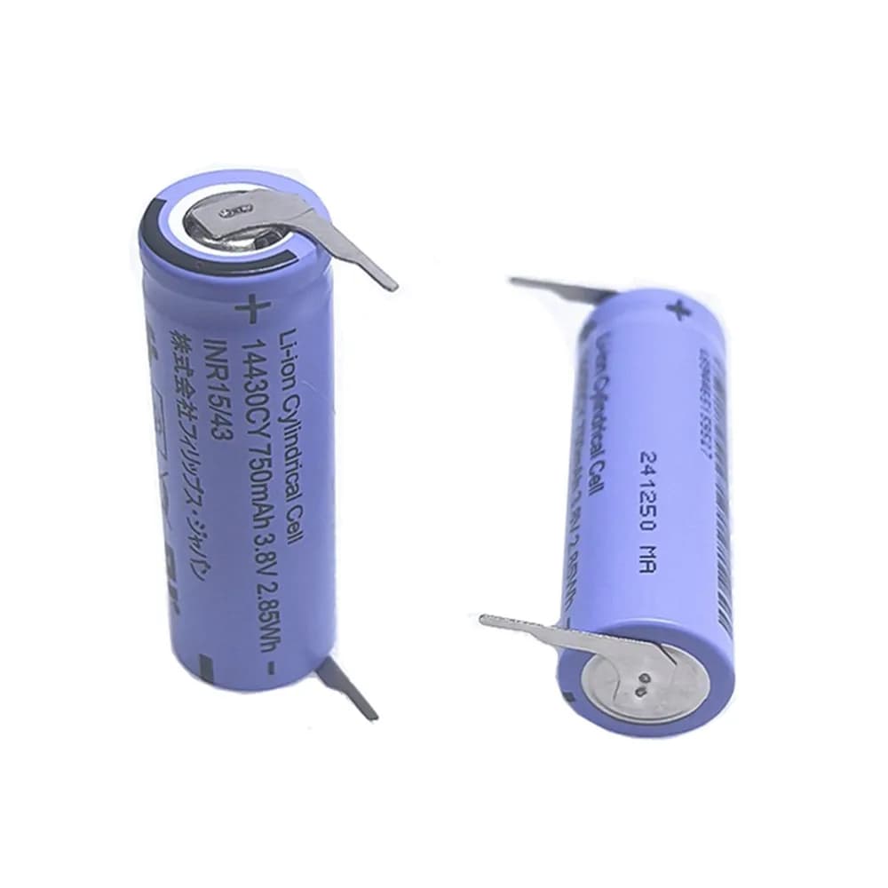 3.8V 750mAh 14430CY 14430 Batteria al litio ricaricabile per Philips Panasonic Braun Rasoio elettrico Spazzolino da denti Mouse senza fili