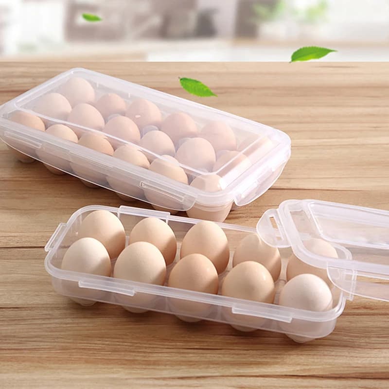 1/2pc 10grills egg storage box with kitchen lid egg container refrigerator eggs organizer shock resistant tray rack