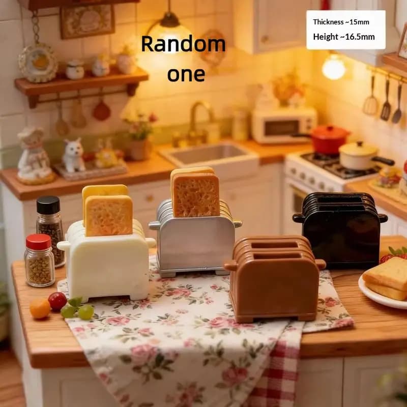 Set di 3 Pezzi Creativi di Mini Macchine per il Pane, Giocattoli in Miniatura per Cucina, Modelli per Scene di Casa delle Bambole