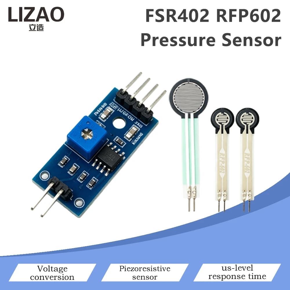 Kit Sensore di Pressione Piezoresistivo FSR402 RFP602, Modulo Resistore Sensibile alla Forza con Scheda di Conversione Tensione per Arduino DIY