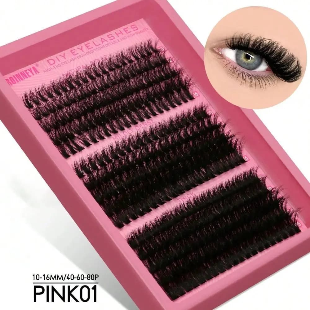 Ciglia Finte Effetto Naturale 3D Volume Stile Wispy, Ciglia Finte 3D in Visone Sintetico, Ciuffetti Voluminosi, Ciglia Finte per Cura Personale