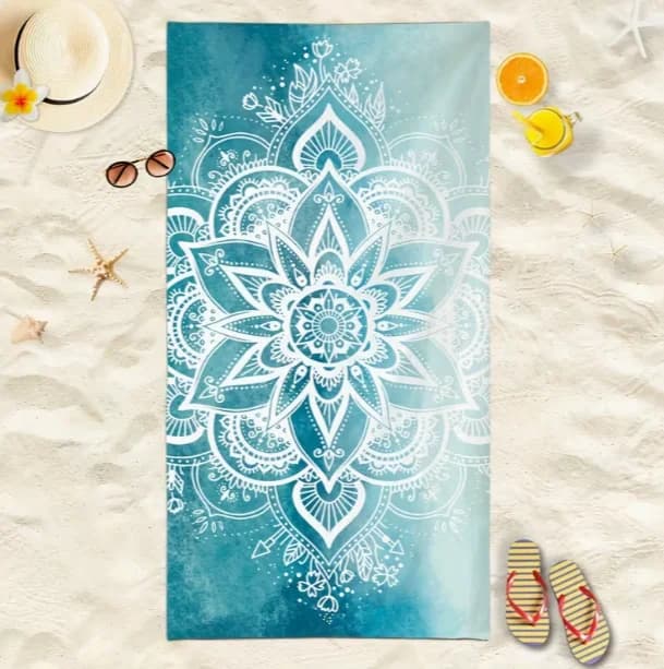 Teli da Spiaggia, Asciugamani Blu Mandala ad Asciugatura Rapida e Teli Blu Oversize, Teli da Nuoto, Teli da Viaggio e Campeggio, Teli per Piscine Sportive