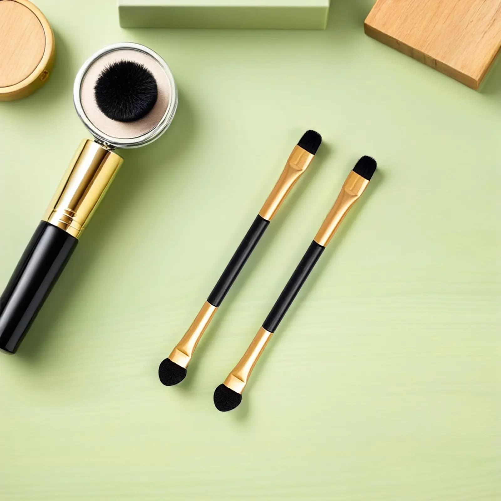 Set di 15 Pennelli per Ombretto, Applicatori Trucco Portatili a Doppia Faccia, Mini Set di Pennelli per Trucco Occhi per Sfumature e Dettagli