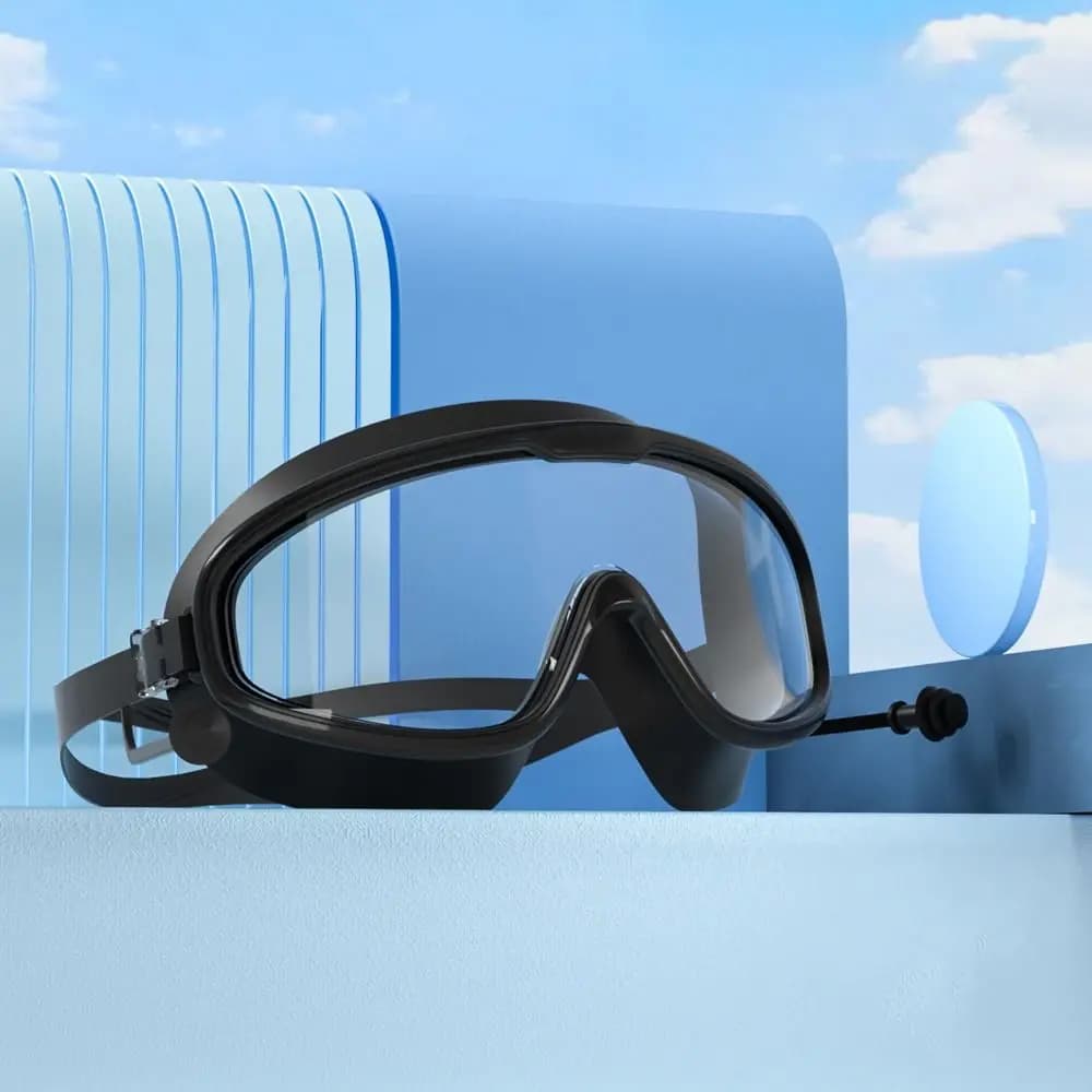 Big Frame Swimming Goggles Wide View Anti Fog Swimming Eyewear Waterproof Elastic Swimming Accessories Swimming Beginner