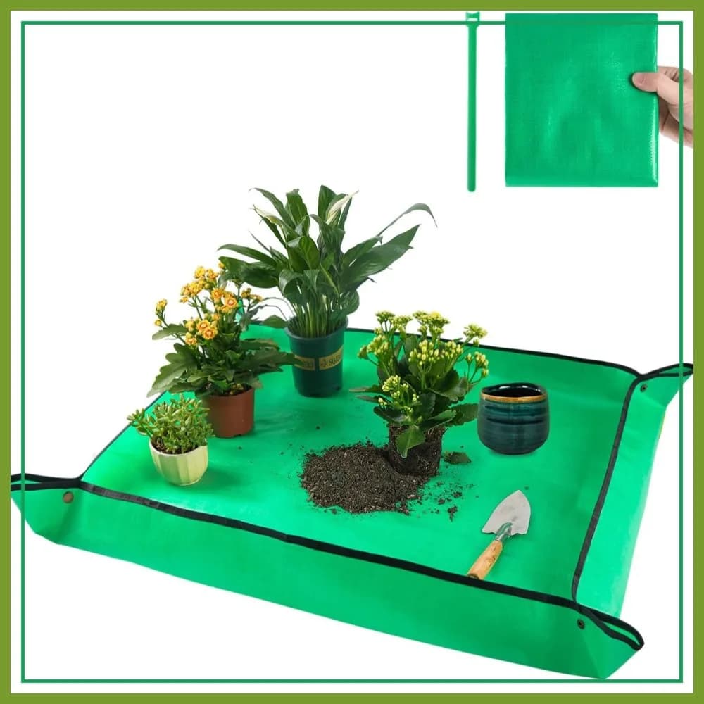 Tappetino per riassegnatura piante da interno grande 100x80 cm, vassoio portatile per innesto, regalo per amanti delle piante