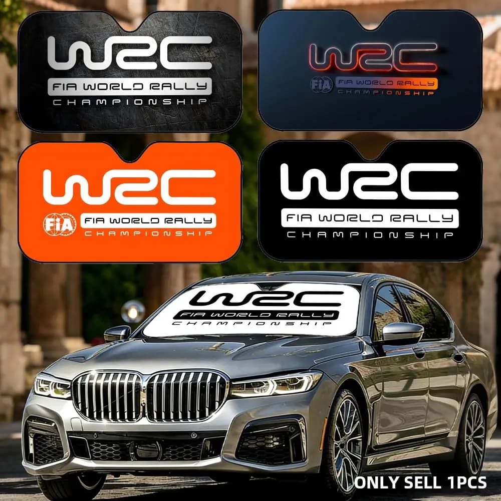 Parasole per Auto con Logo W-WRC alla Moda, Pieghevole in Alluminio - Protezione UV e Isolamento Termico