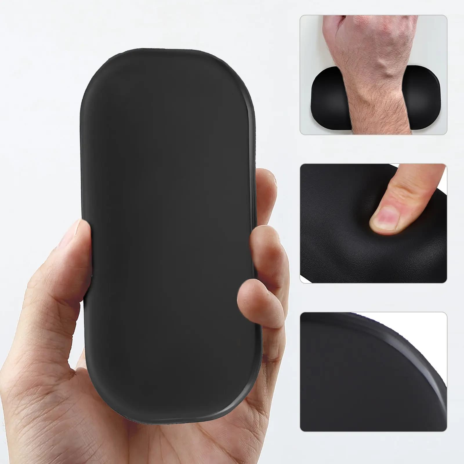 2 Pezzi Poggiapolsi Ergonomici per Mouse in Silicone, Cuscini di Supporto Antiscivolo, Tappetino per Mouse da Ufficio e Gaming, Cuscino Poggiapolsi per Computer