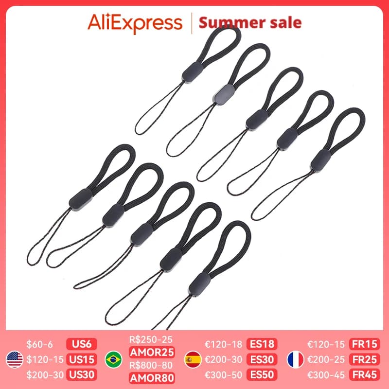 10pcs cordino da polso a mano cordino corto cordino cinturino per cellulare per chiavetta USB portachiavi ID Badge Holder corda per appendere fai da te