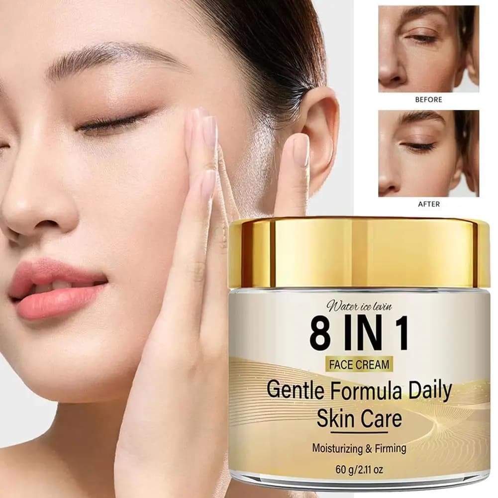 Crema Viso 8-in-1 con Retinolo, Collagene, Niacinamide e Acido Ialuronico Crema Viso Lifting Rassodante Idratante 1/2 Pezzi