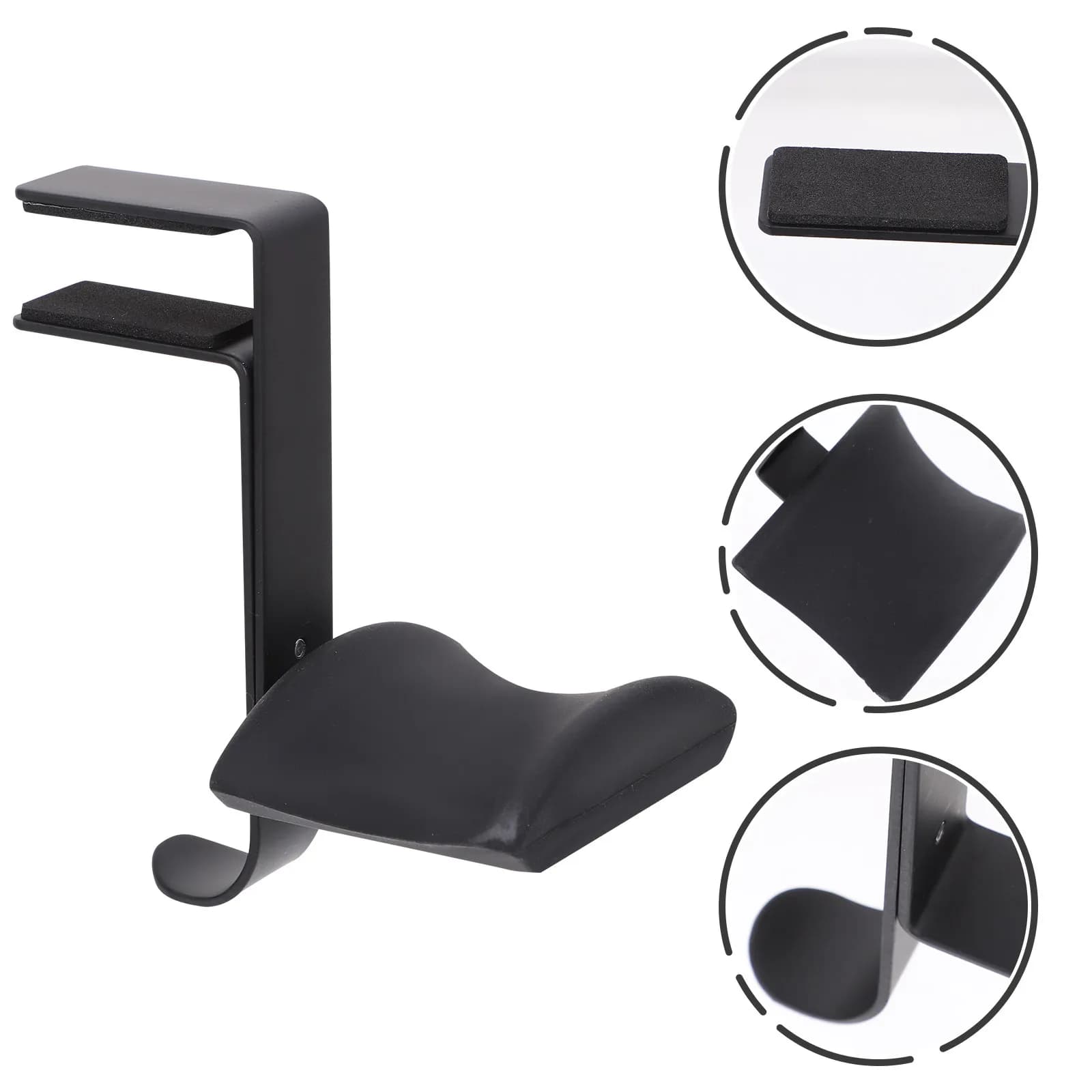 Headphone Stand Adjustable Metal Under Desk Screw Mount Headset Holder PU Cushion Gaming Accessories Headphone Stand