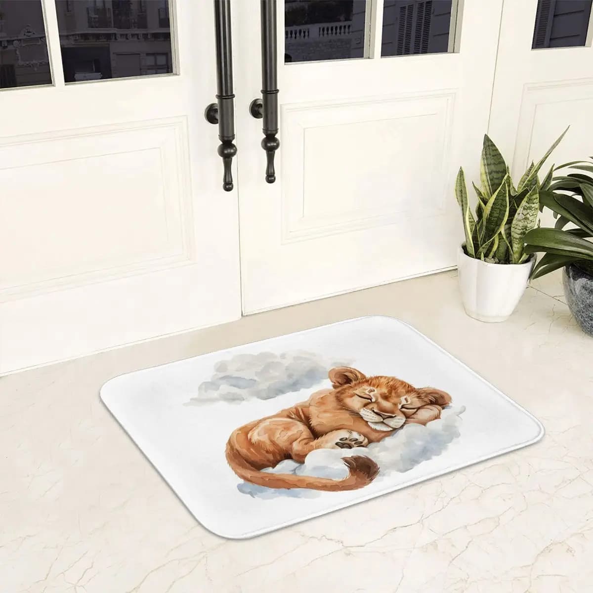 Sleeping animals on clouds Leone Zerbino anti slip Mat Durable carpet for entrance kitchen Footstools bedroom home