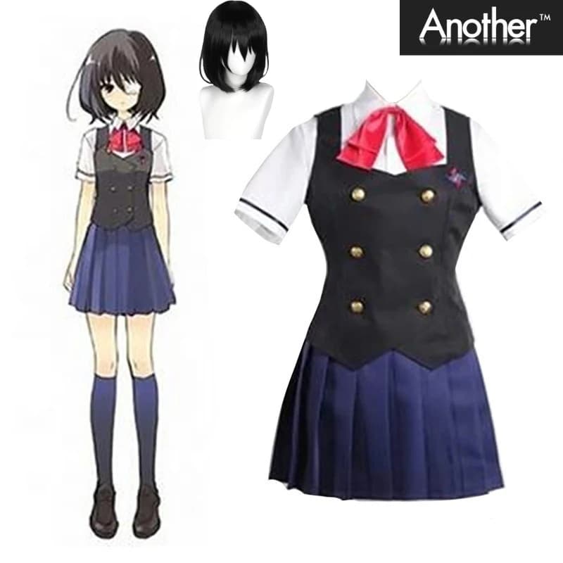 Costume Cosplay Mei Misaki Izumi Akazawa, Uniforme Scolastica Sailor Complete for Women, Halloween, Academy Yomiyama
