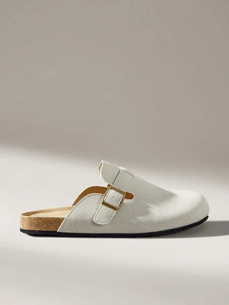 Nuovi sandali semi-coperti slip-on da uomo, calzature versatili con suola morbida e confortevole per l'uso quotidiano all'aperto