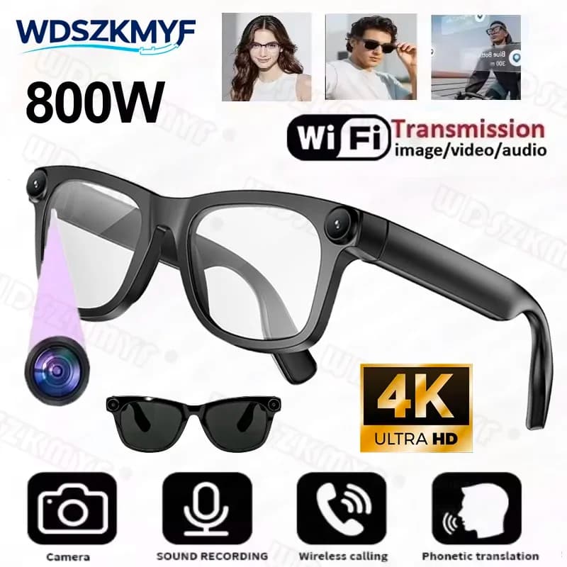 2026 New AI Smart Glasses 4K 800W pixel AI Shooting Camera HD Photo Video Voice Call Translation Waterproof Bluetooth AI Glasses