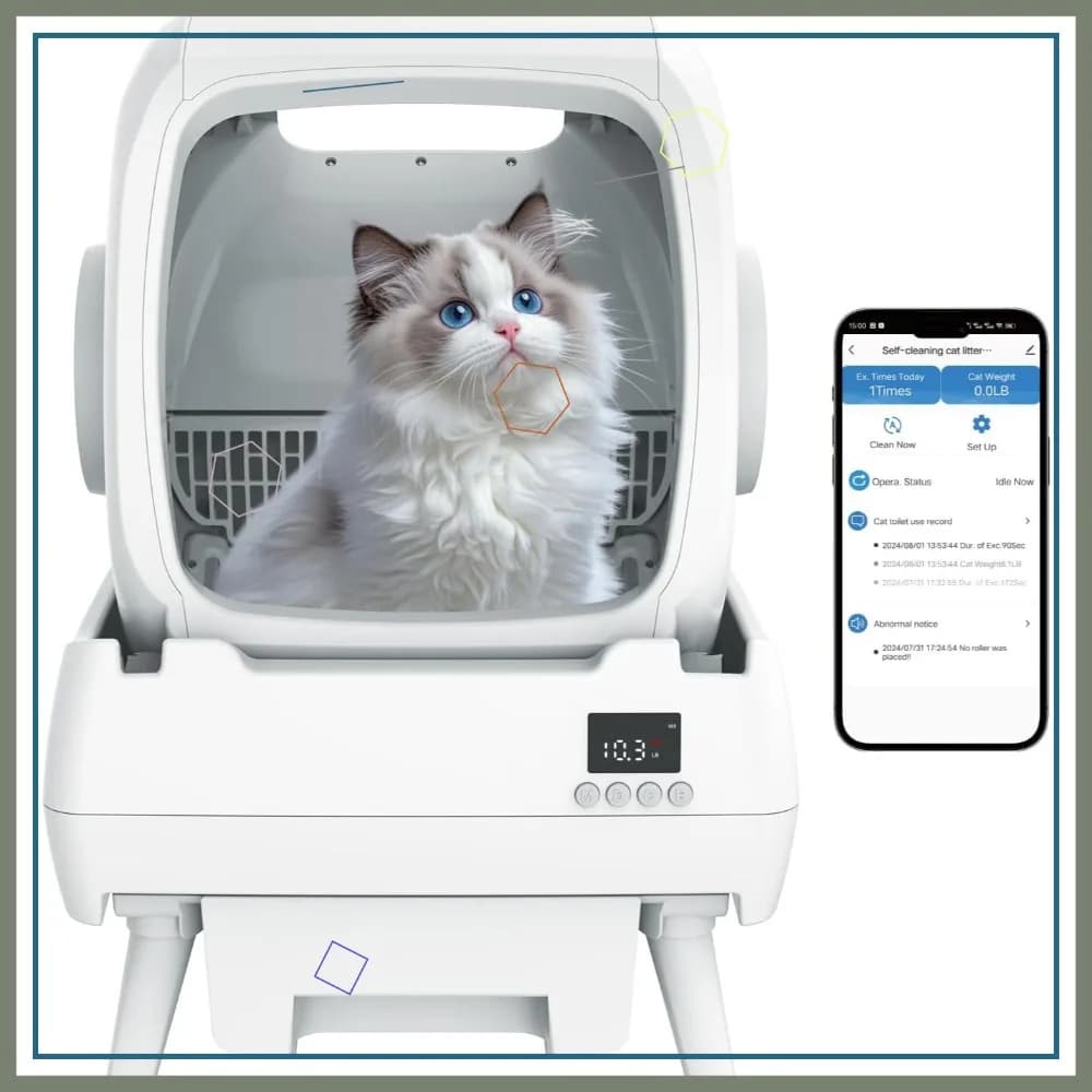 Lettiera Intelligente Autopulente per Gatti, Controllo tramite App, Silenziosa, Anti-Pizzicamento per Gatti Grandi e Gattini