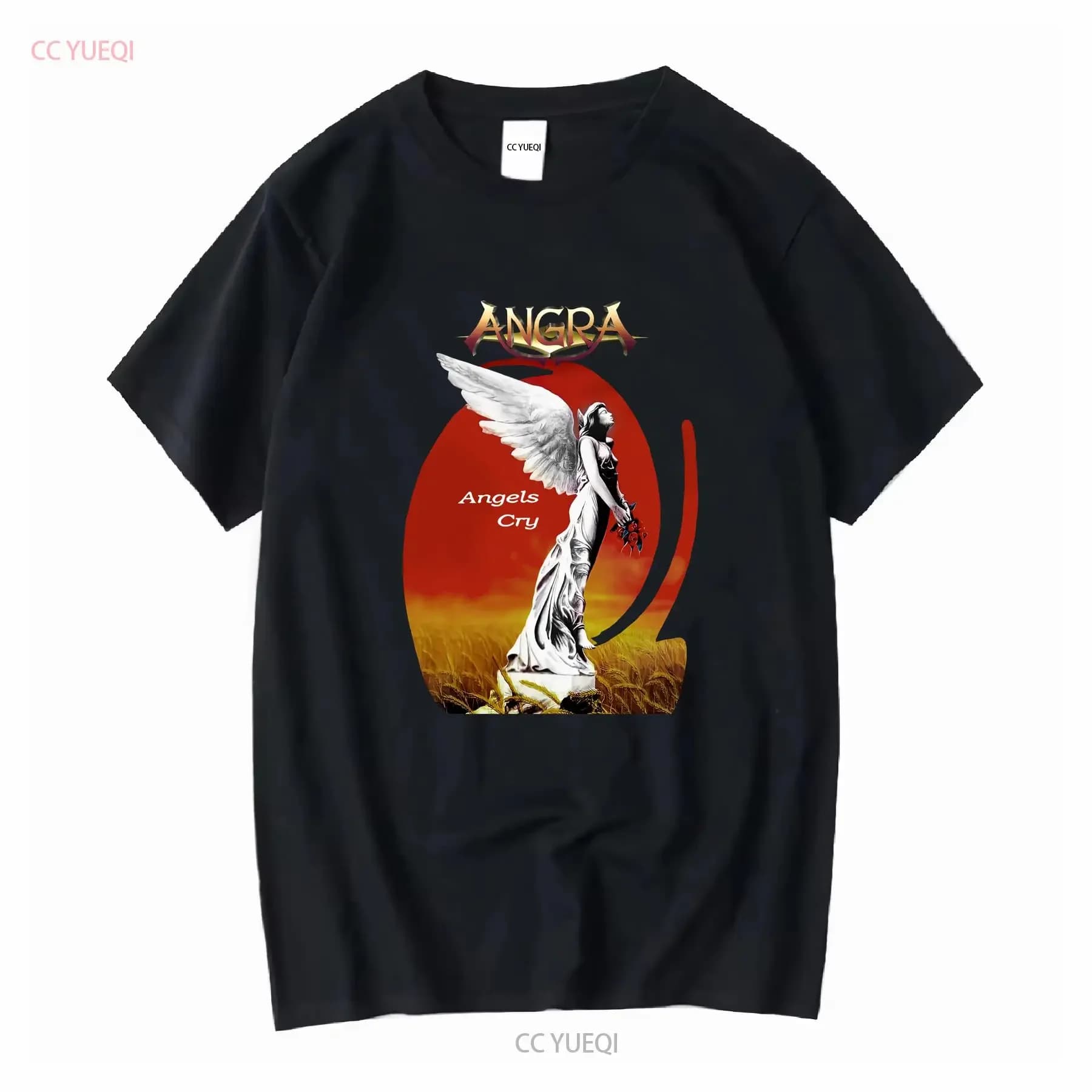 Vintage anni '90 Angra Angels Cry 1993 Power Metal Band T Shirt Music Streetwe vintage lavato Top versatile da indossare tutti i giorni