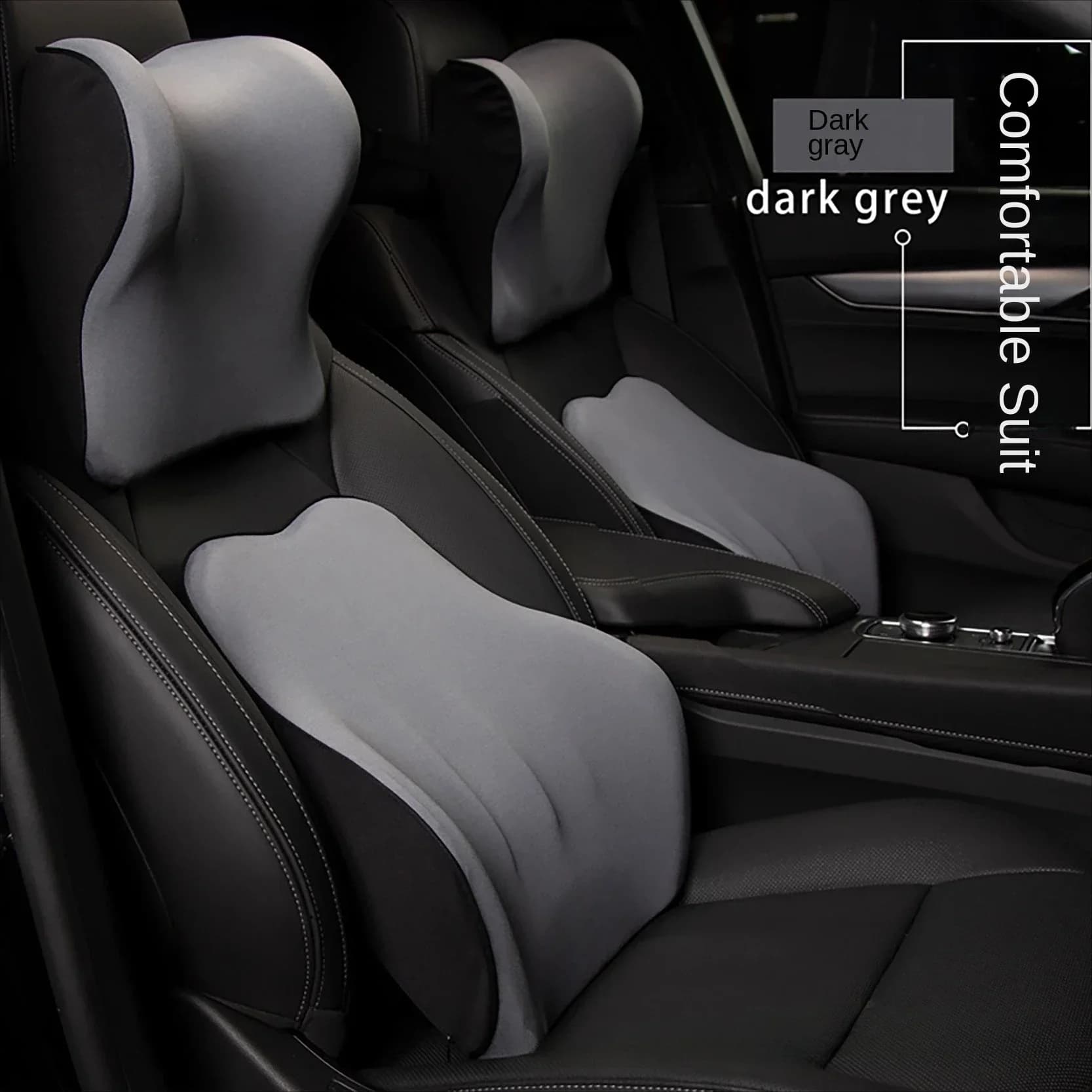 High Quality Memory Cotton Car Neck Pillow Waist Support Pad Headrest Waist Pillow Car Seat Back Cushion Driver Lumbar Cushion
