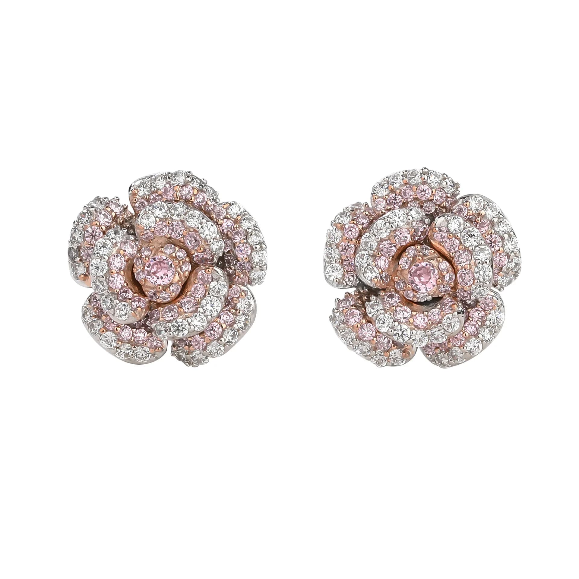 KQDANCE Orecchini a bottone in pietra gialla rosa da 16 mm in argento 925 di alta artigianale per gioielli di lusso di design di fiori di rosa da donna