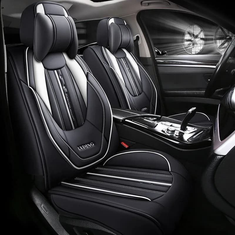 5D Premium Sport Style Car Seat Cushion Solid Waist All-Inclusive-Leather Four Season Universal Seat Cover For BMW, Honda, KIA