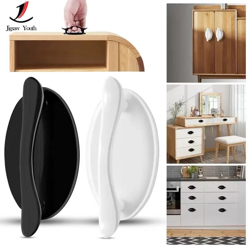 Set di 12 Maniglie Adesive Ovali per Porte Interne, Finestre in Vetro, Armadi e Cassetti, Impugnatura Antiscivolo, Maniglie Ausiliarie