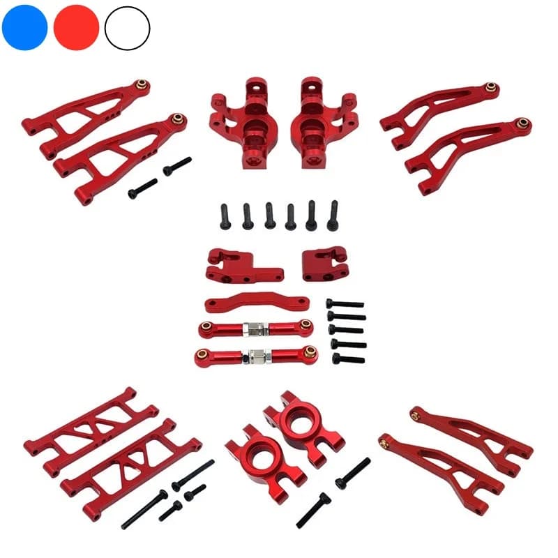 MJX Hyper Go 18208 Set di Assemblaggio Sterzo in Metallo, Supporto Mozzo, Braccio Oscillante e Collegamenti per Auto RC 1/18, Parti e Accessori di Aggiornamento