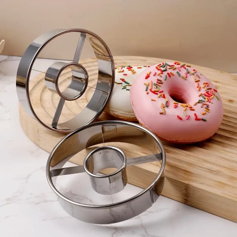 Stampo da taglio speciale per ciambella rotonda in acciaio inossidabile da 1 pezzo per la cottura domestica, anello per mousse, pellicola per pressatura di biscotti con ferretto