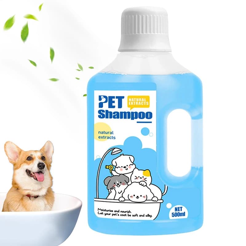 Shampoo da bagno per animali domestici da 500 ml Gatti Cani Doccia Cura e pulizia Deodorante delicato e liscio Anti-prurito Fragranza a lunga durata