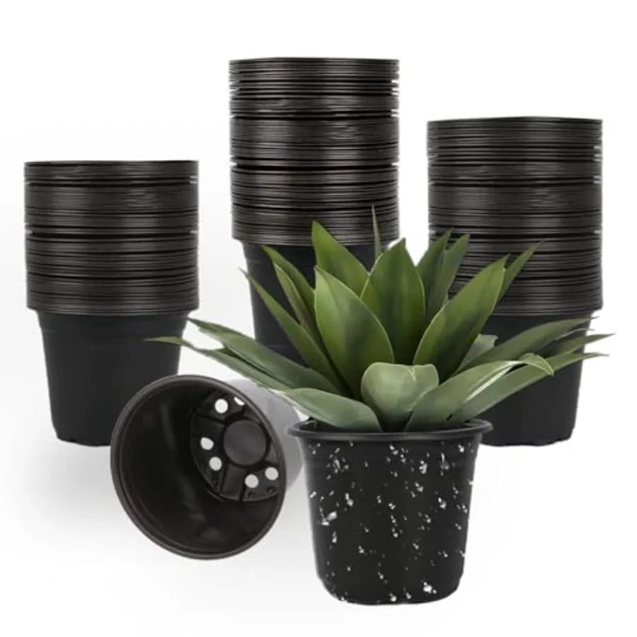 100 Plastic Vivary Vases, Plant Vases with Draining Holes, Seed and Gardening Containers