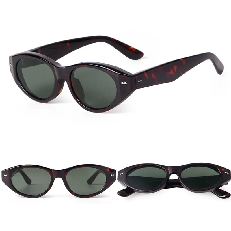 Trend Tortoise Shell Cat Eye Sunglasses Women Men Brand Design Green Big Rivets Cateye Sun Glasses Shades Female Oculos De Sol