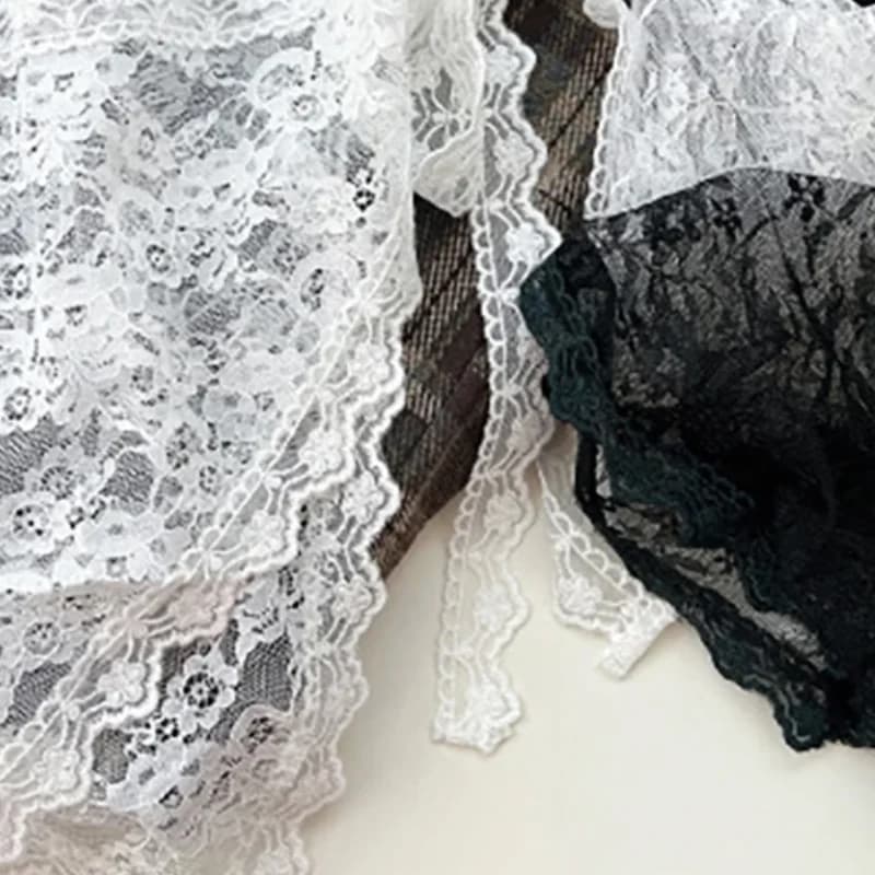 Short triangle skirt Half skirt Tent skirt with lace edges Small apron soft lace stacked Korean spring scarf in Korean style