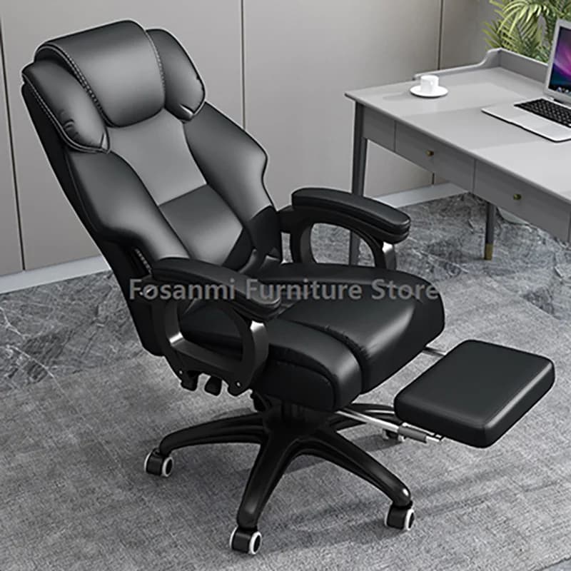 Sedia da ufficio reclinabile direzionale Boss Sedia da PC in pelle Sedia da scrivania regolabile per sala riunioni Sedie girevoli per computer da gioco ergonomiche morbide