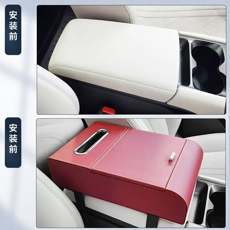 Per Audi Q4 Q5: Copri bracciolo multifunzione, scatola portaoggetti, porta fazzoletti, cuscinetto rialzato - Accessori auto