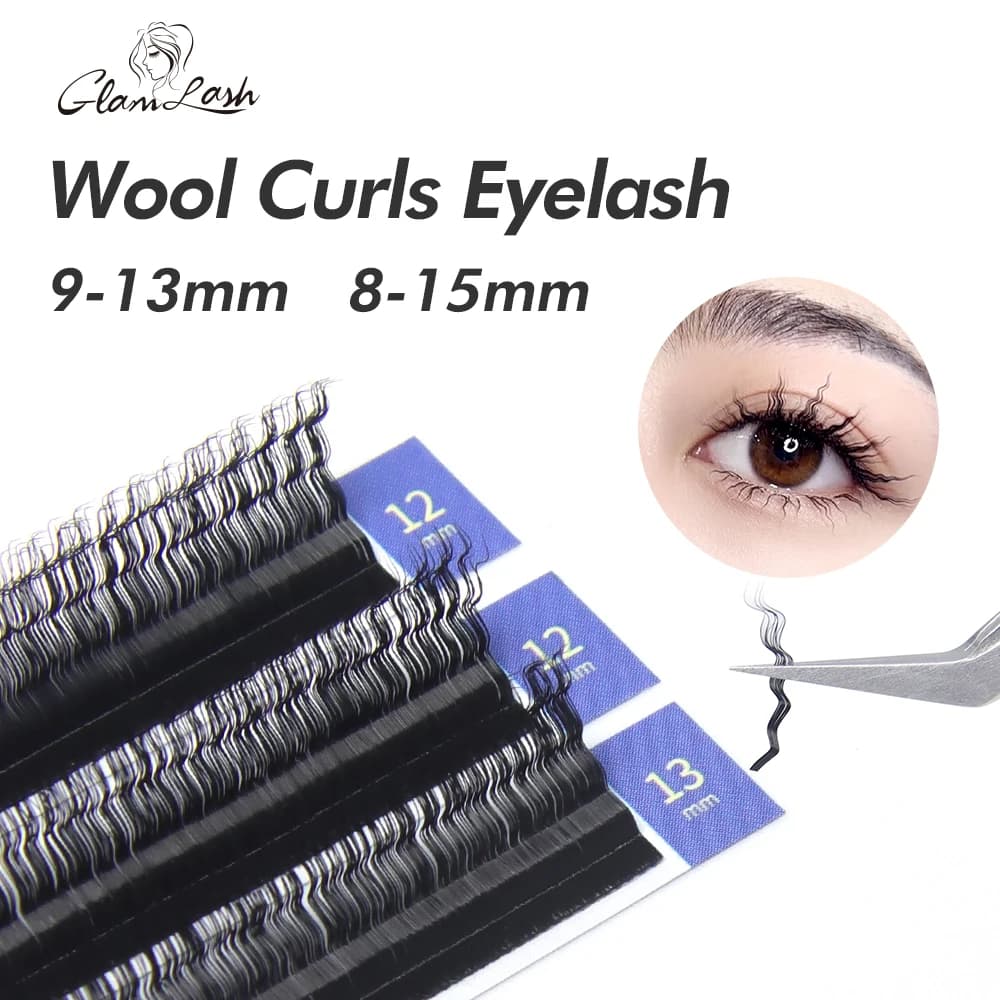 GLAMLASH 3D ciglia di lana riccia Curl Cat Eye ciglia soffici e spesse ciglia naturali lunghe fatte a mano Extension ciglia
