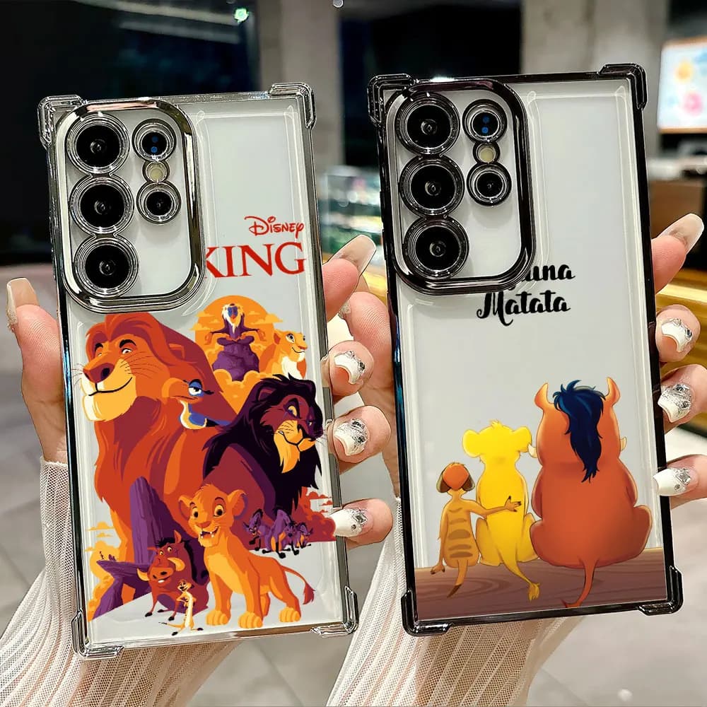Custodia in silicone Disney Mufasa Teach Simba per Samsung Galaxy S26 S25 S26 Ultra Edge S24 S23 S22 Plus S21 Ultra FE Cover posteriore per telefono