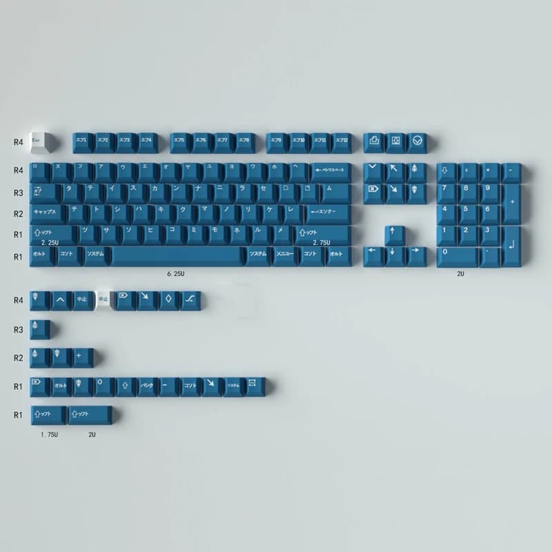 GMK WoB KATAKANA black/blue 129 keys PBT Keycap Cherry Profile for MX Switch mechanical keyboard DYE-SUB 61/64/87/96/104 Layout
