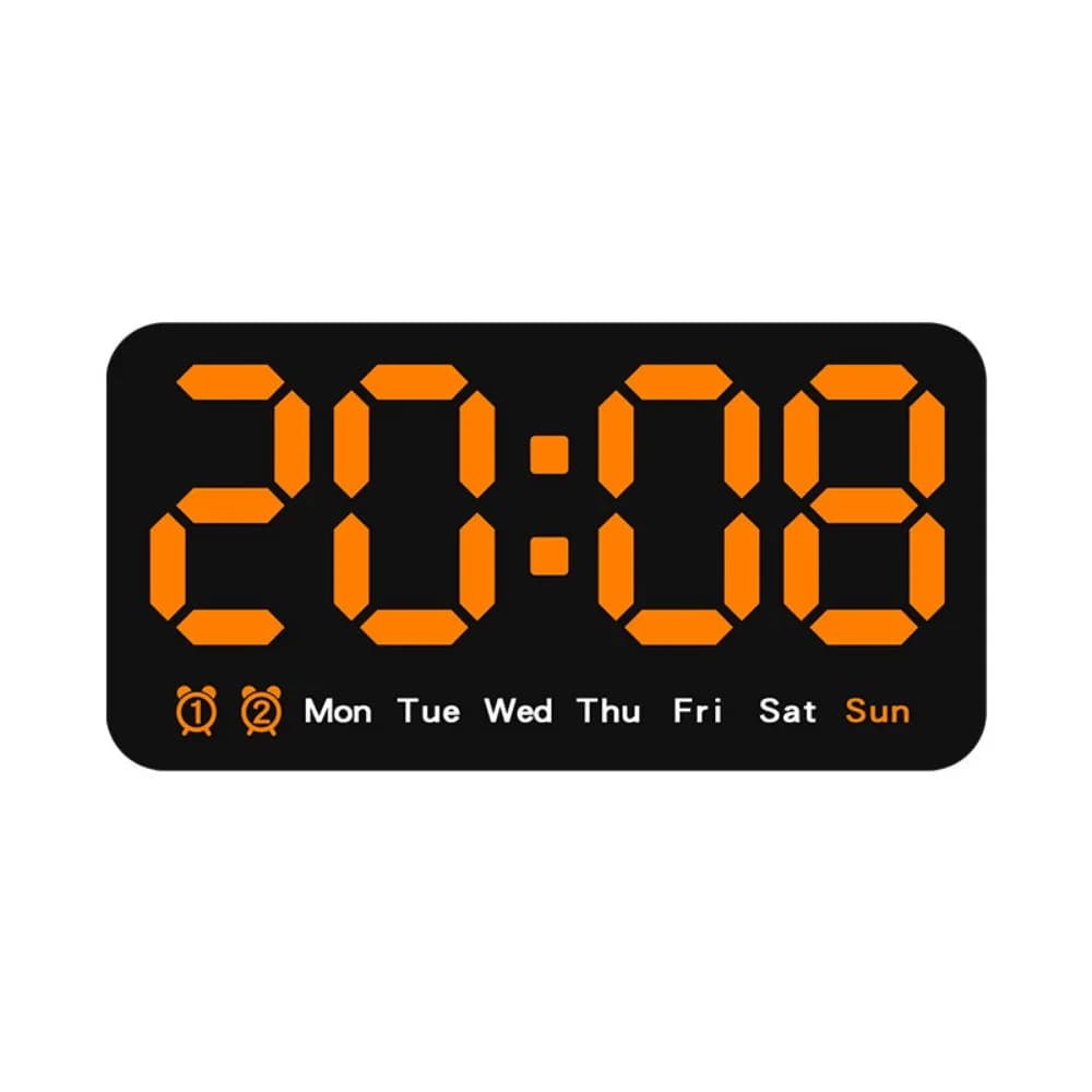 Temperature/Date Display Electronic Wall Clock Size 12/24 Hours Double Alarms LED Digital Clock LED Display Alarm Clock with Sound