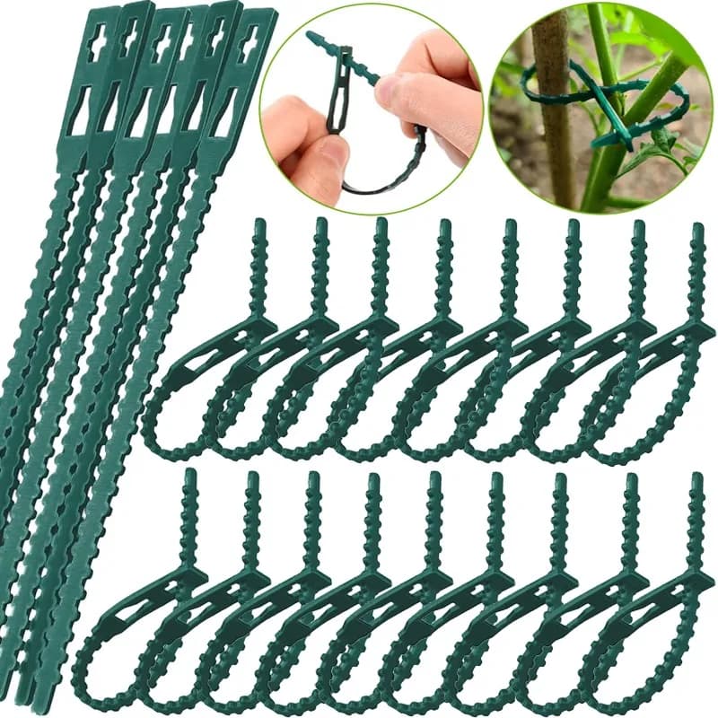 Fascette Regolabili per Piante, Riutilizzabili e Autobloccanti, Supporti per Viti, Alberi e Arbusti, Clip Organizzative per Piante