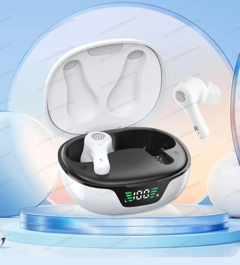 Mini amplificatore audio Bluetooth in-ear per anziani, auricolari invisibili binaurali wireless