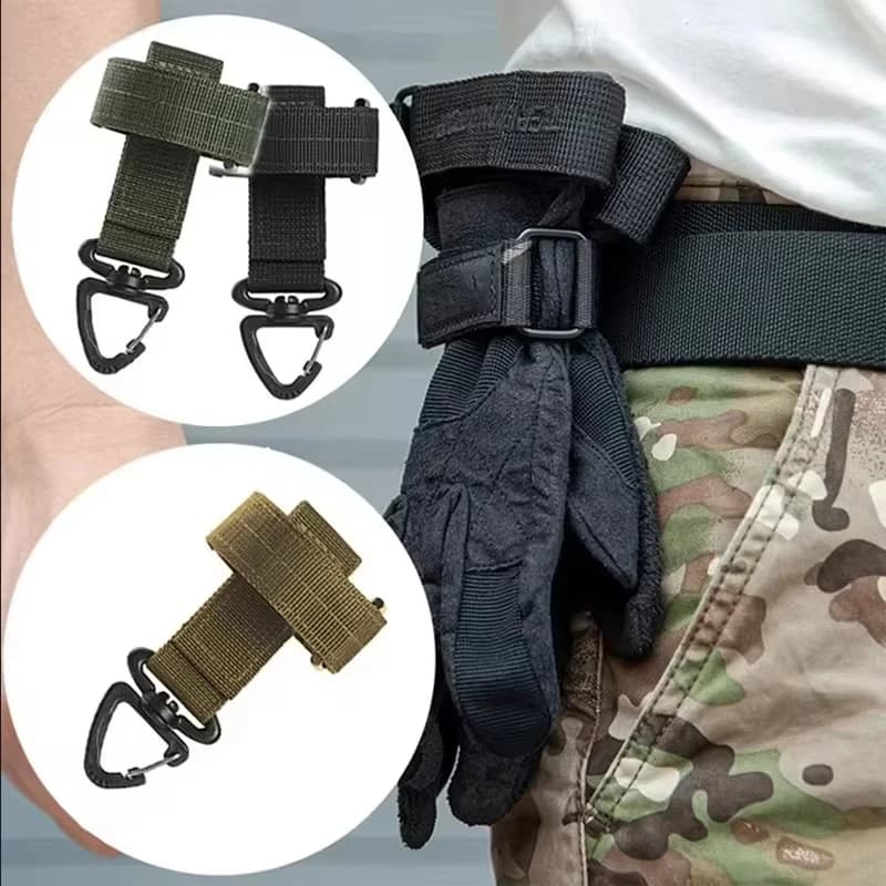 Set di 3 Portachiavi Tattici con Clip, Custodia per Accessori, Porta Guanti e Corda con Gancio Molle per Attività all'Aperto
