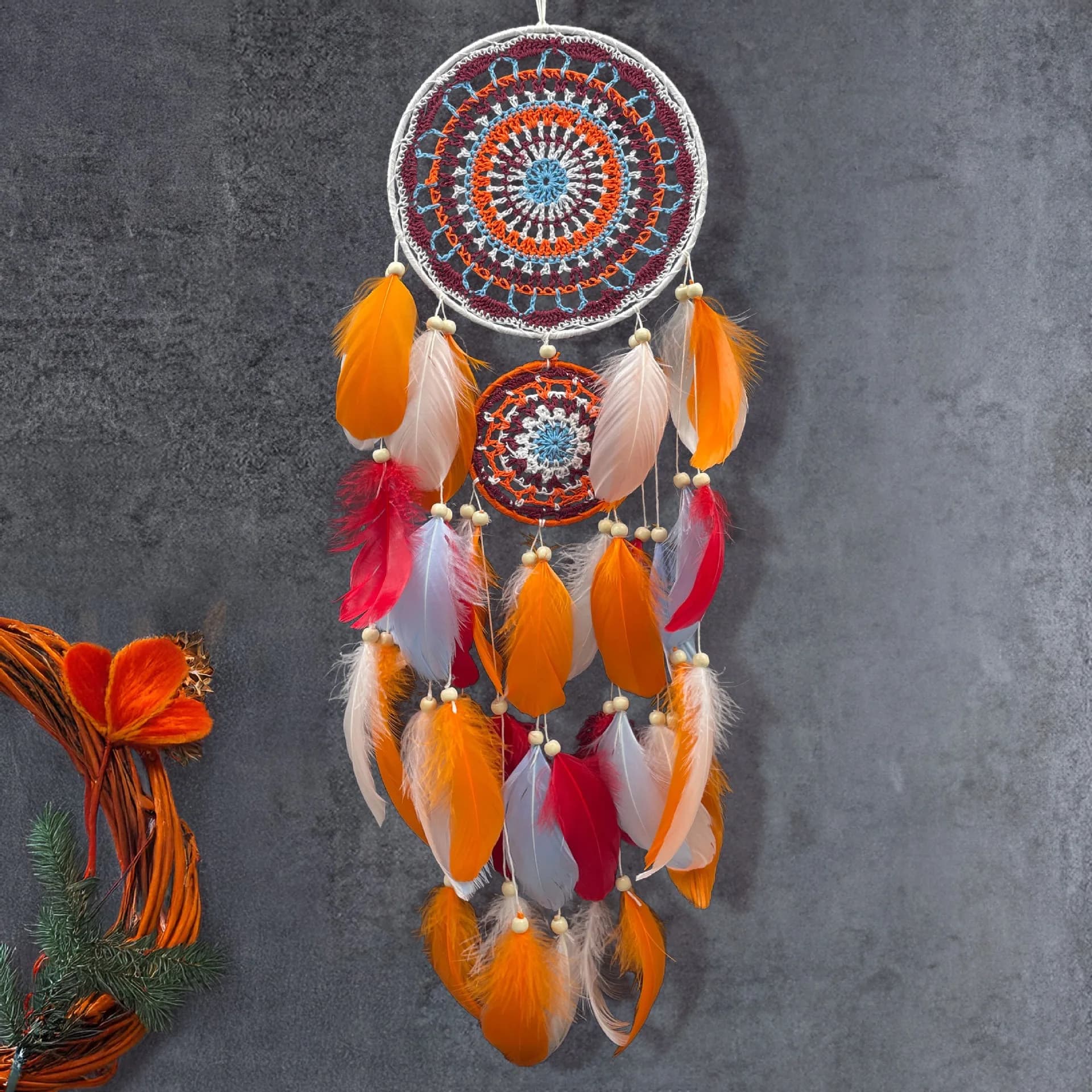 Bohemian Feathers Dream Catcher Large Window Hangings Bedroom Pendants Home Decorations Handmade Accessories For Festival Gifts