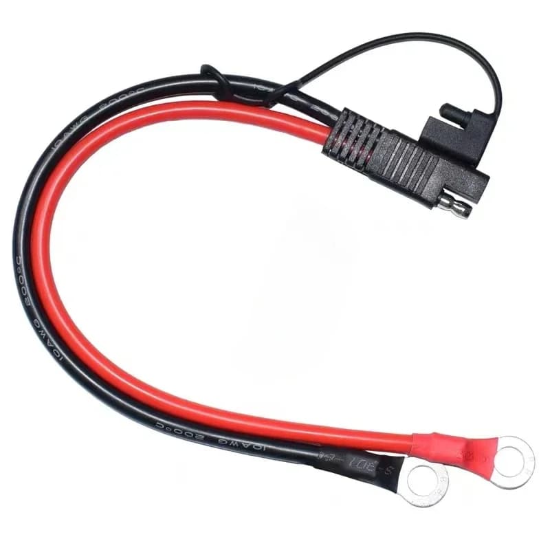 Battery charging cable SAE terminal connectors to O Ring Wiring 10AWG 30 cm SAE cable for motorcycles, cars