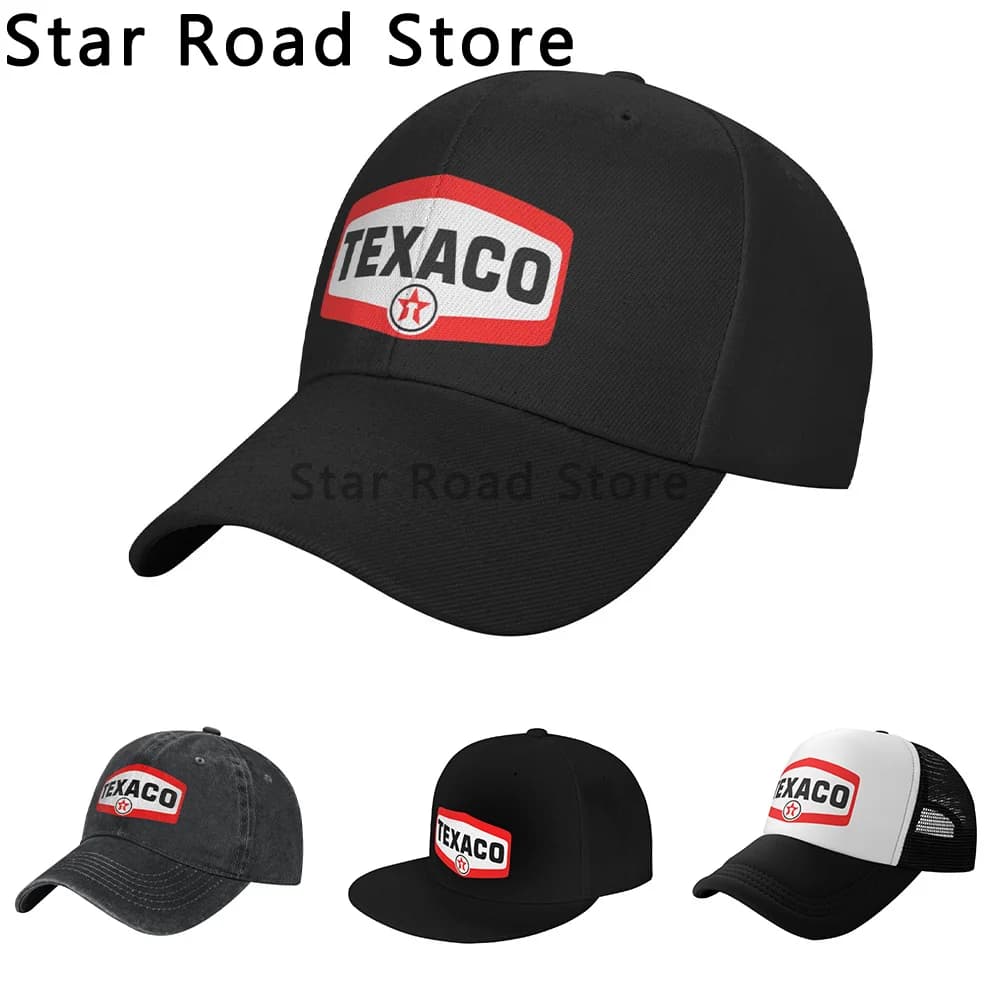 Punk Unisex Vintage Texaco Sign Trucker Hat Adult Adjustable Baseball Cap for Men Women 2026 Summer Hip Hop Snapback Caps