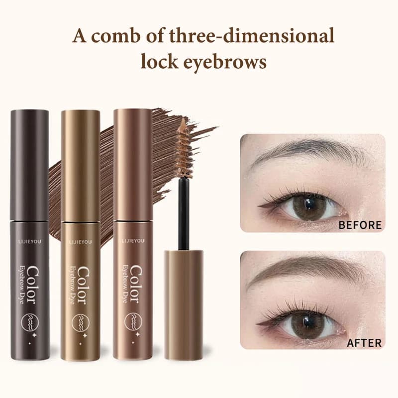 1Pc 3 Colors Long-lasting Fixed Eyebrow Mascara Cream Waterproof Dyeing Color Quick-dry Eyebrow Gel With Brush Eye Beauty Makeup