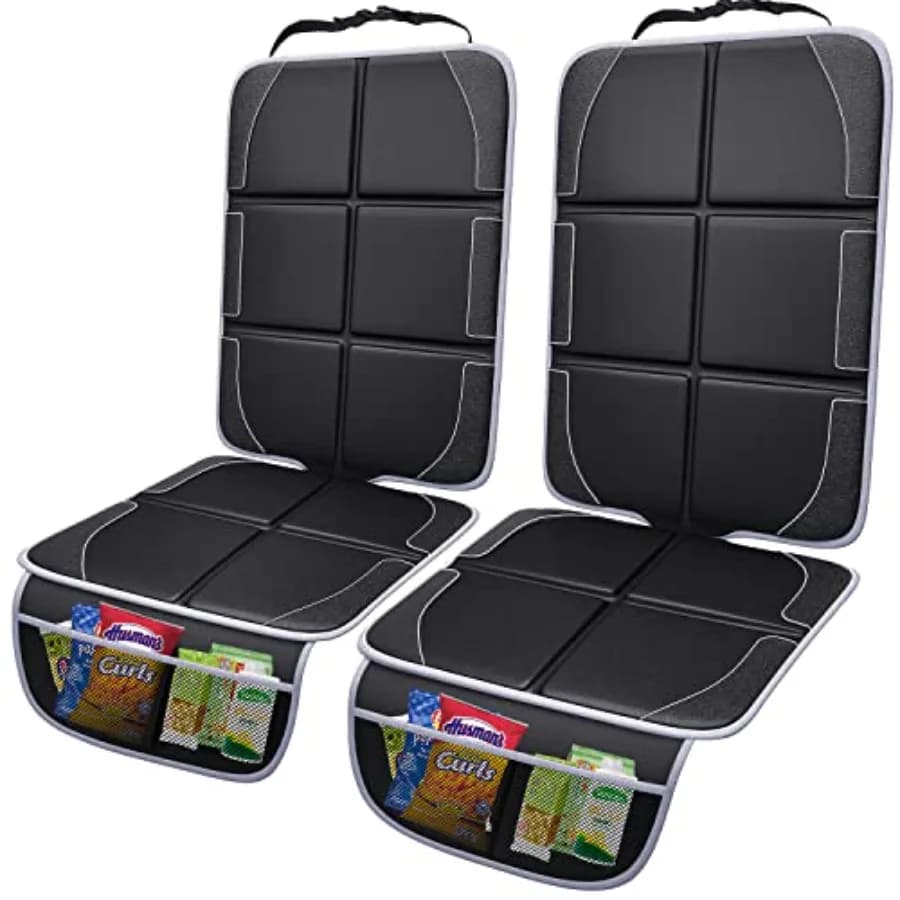 Car Seat Protector, 2 Pack, XL Thicken EPE Cushion Waterproof 600D Fabric Car Seat Cover for Child Car Seat with Nonslip Backin