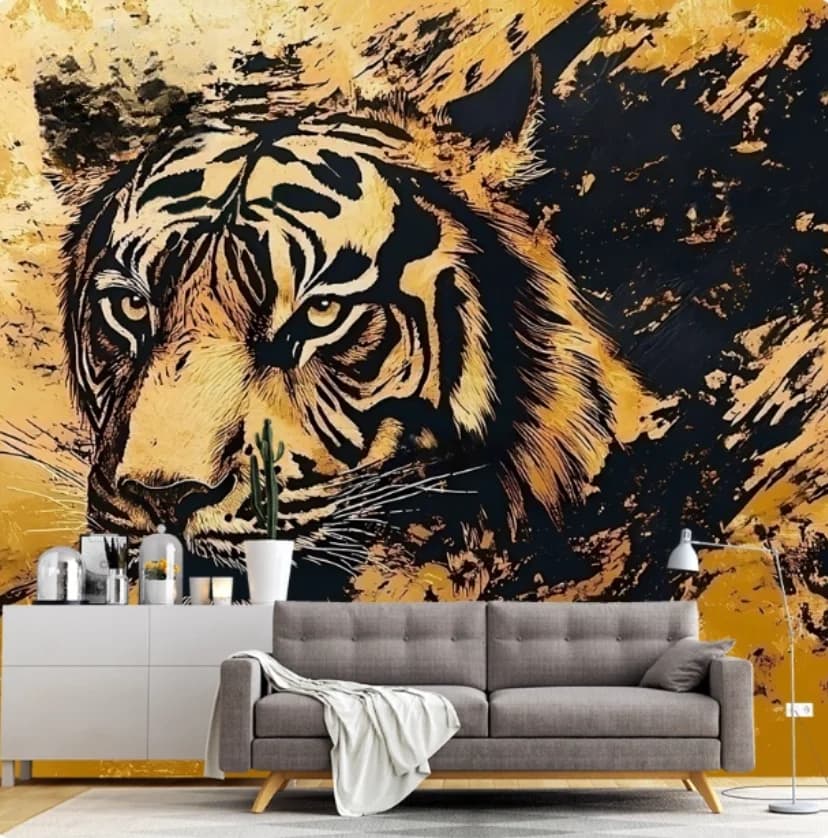 Nuova camera dei bambini cartone animato tigre animale foresta Murale decorazione della casa dimensioni personalizzate materiali multipli disponibili Carta da parati 3d