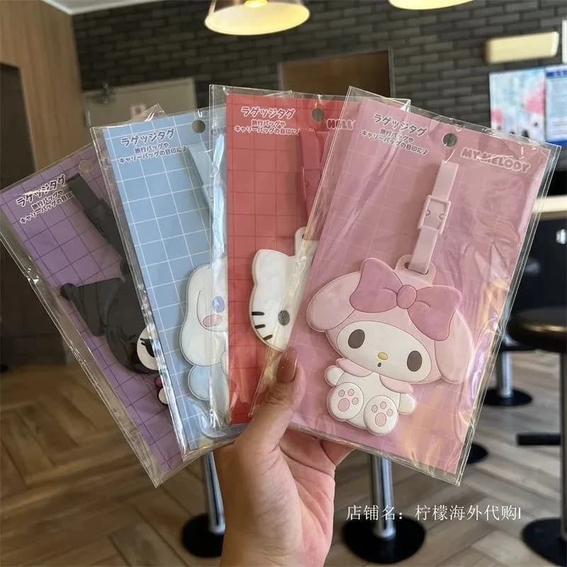 Etichetta per Bagagli Sanrio Kuromi Cinnamoroll, Targhetta da Viaggio Hello Kitty, Porta Indirizzo per Valigia, Porta Biglietto Portatile per Imbarco