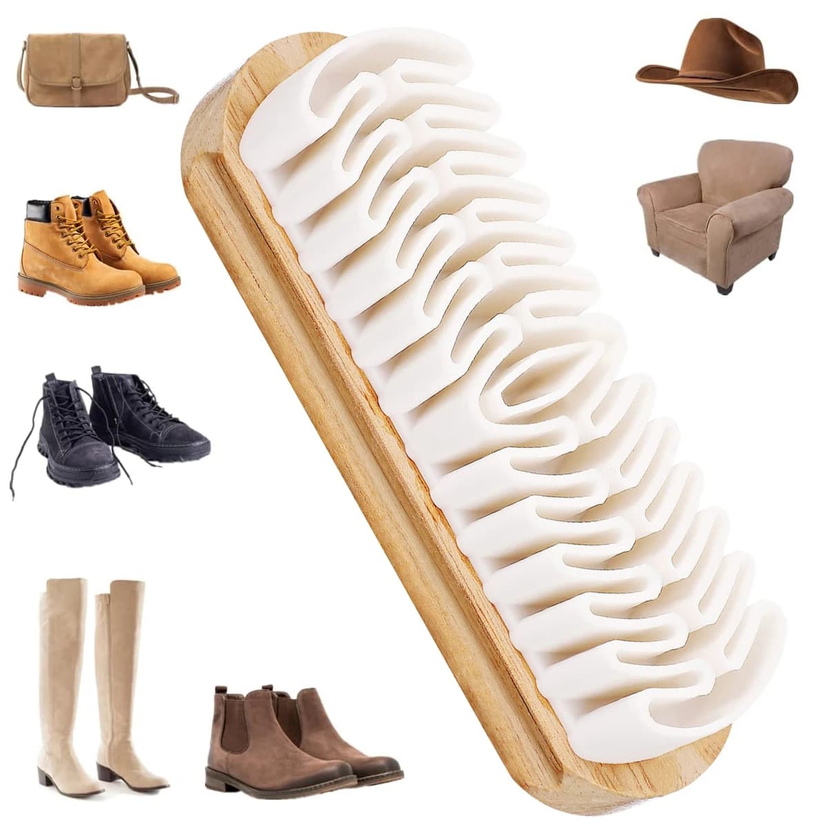 Leeseph Spazzola in pelle scamosciata Spazzola per la pulizia delle scarpe Spazzola per scarpe in pelle scamosciata crepe per pulire scamosciata e nabuk su stivali Scarpe e giacche Gadget pulito