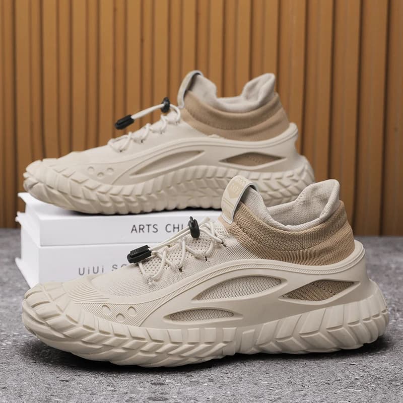 Scarpe Estive da Uomo a Piedi Nudi, Calzature Traspiranti Casual per Uso Quotidiano, Sneakers alla Moda, Comode Scarpe da Tennis con Piattaforma